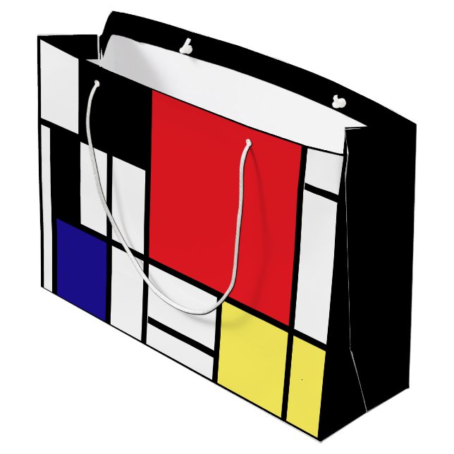 PixDezines modrian/abstract Large Gift Bag (Back Angled)