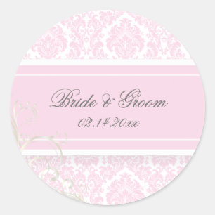 PixDezines moiré damask wedding stickers