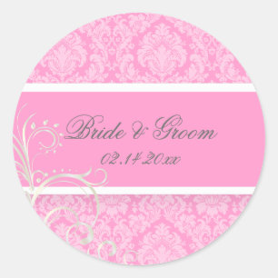 PixDezines moiré damask wedding stickers