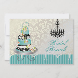PixDezines monogram bridal, teal wedding cake