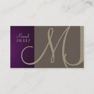 PixDezines Monogram Business Card en retro colours