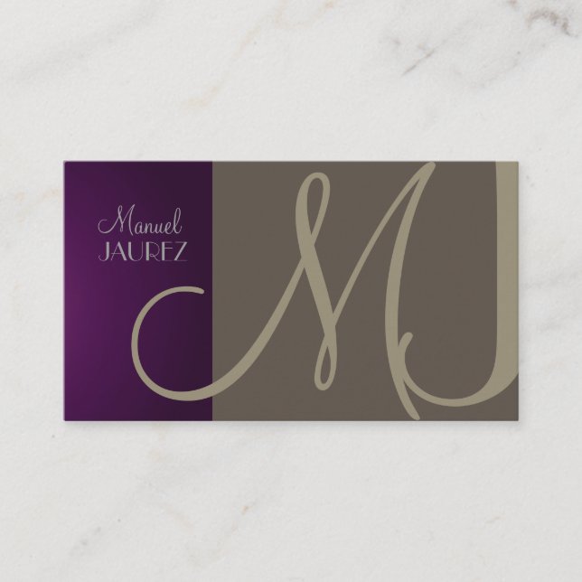 PixDezines Monogram Business Card en retro colours (Front)