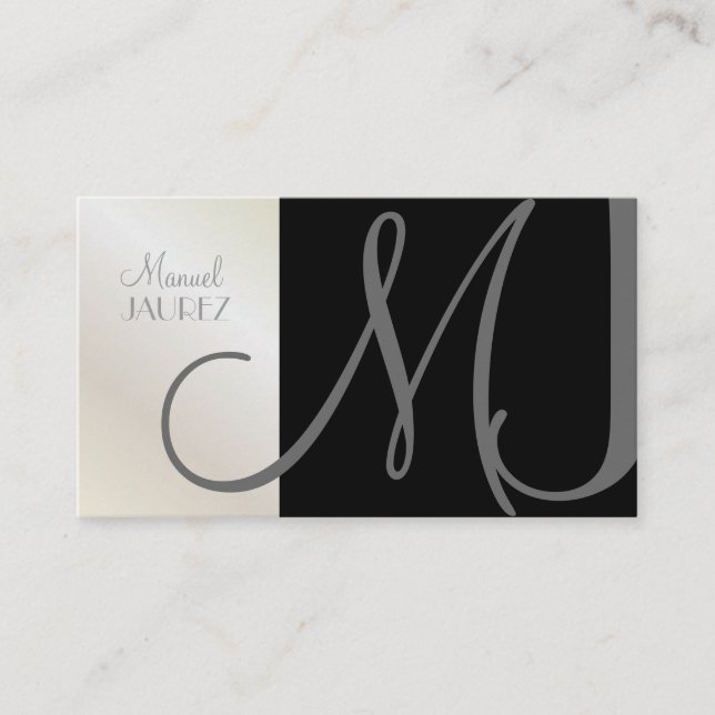 PixDezines Monogram Business Card en retro colours (Front)