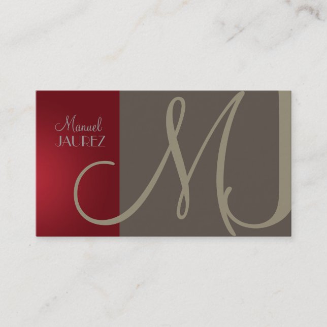 PixDezines Monogram Business Card en retro colours (Front)