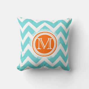 PixDezines monogram chevron pattern/diy colours Cushion