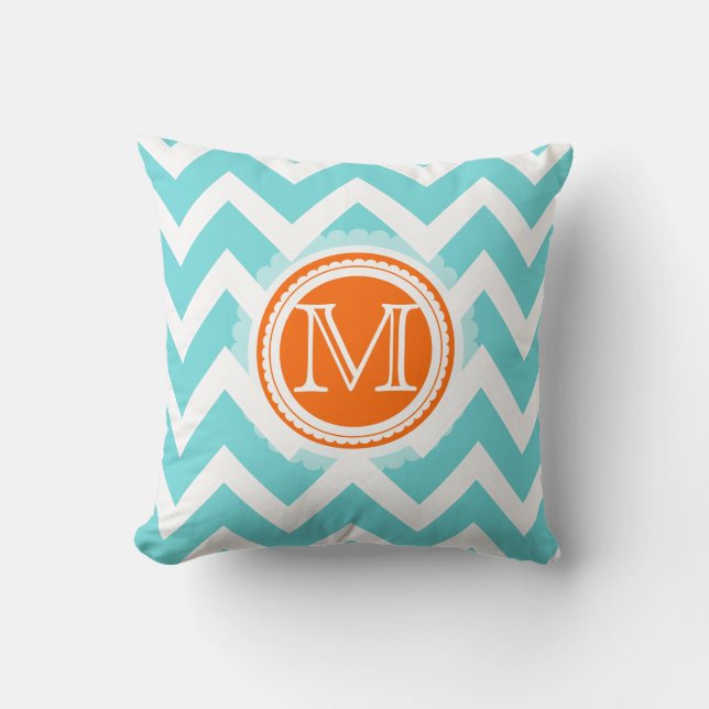 PixDezines monogram chevron pattern/diy colours Cushion (Front)