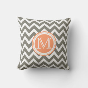 PixDezines monogram diy colour chevron pattern Cushion