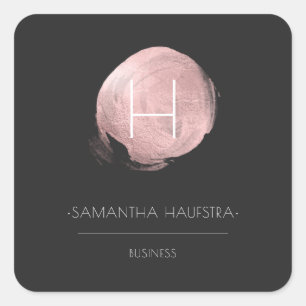 PixDezines Monogram Gold Faux Foil Square Sticker