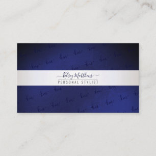 PixDezines Monogram Minimalist Radiant Navy Blue Business Card