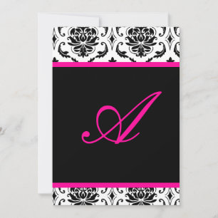 PixDezines monogram vendome damask/DIY colour+font Invitation
