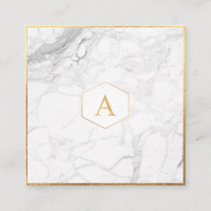 PixDezines MONOGRAM WISHING WELL/MARBLE+GOLD Enclosure Card
