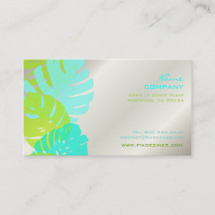 PixDezines Monstera, retro tropical foliage Business Card