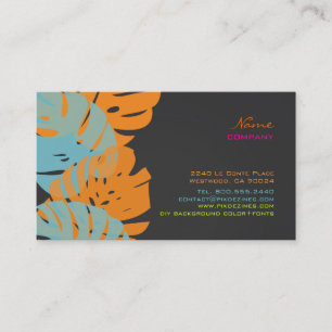 PixDezines Monstera, retro tropical foliage Business Card