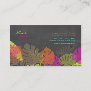 PixDezines Monstera, retro tropical foliage Business Card