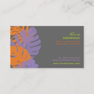 PixDezines Monstera, retro tropical foliage Business Card