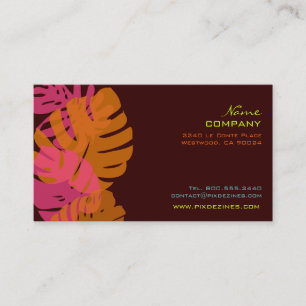 PixDezines Monstera, retro tropical foliage Business Card