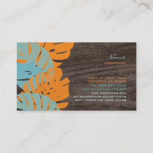 PixDezines Monstera, retro tropical foliage Business Card