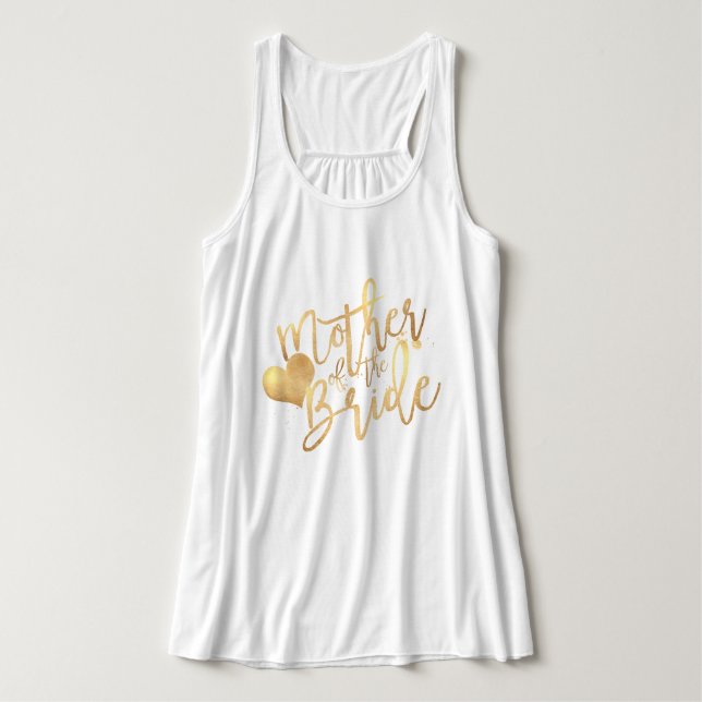 PixDezines Mother of Bride/Faux Gold Script Singlet (Design Front)