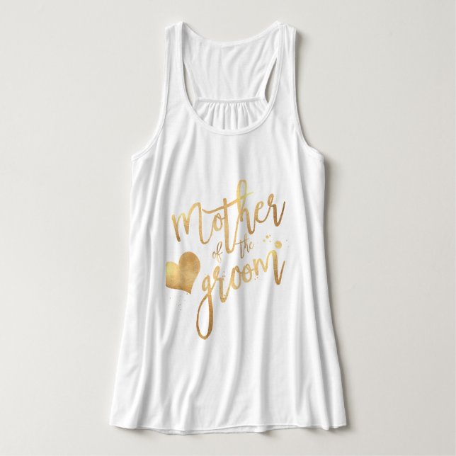 PixDezines Mother of the Groom/Faux Gold Script Singlet (Design Front)