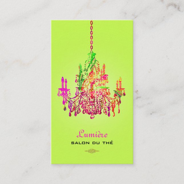 PixDezines murano glass chandelier/DIY colour Business Card (Front)