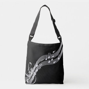 PixDezines Music Notes/DIY Background Colour Crossbody Bag