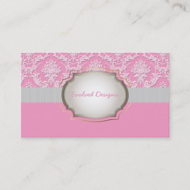 PixDezines natasha lace/DIY background+trim colour Business Card (Front)