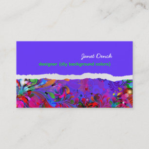 PixDezines neon retro swirls/diy background colour Business Card