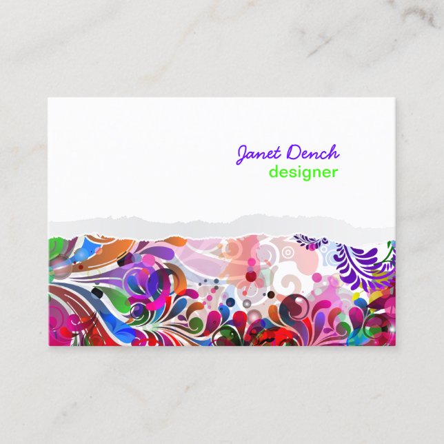 PixDezines neon retro swirls/diy background colour Business Card (Front)
