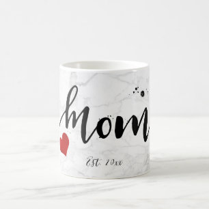 PixDezines NEW MOM Marble+Modern Script Coffee Mug