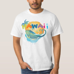 PixDezines North Shore, waves+palm trees T-Shirt
