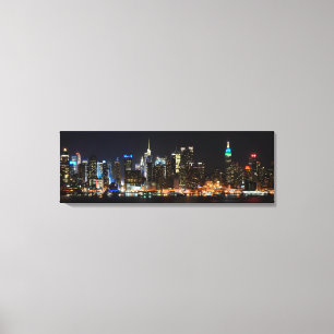 PixDezines NYC Skyline/Manhattan/Night Lights Canvas Print