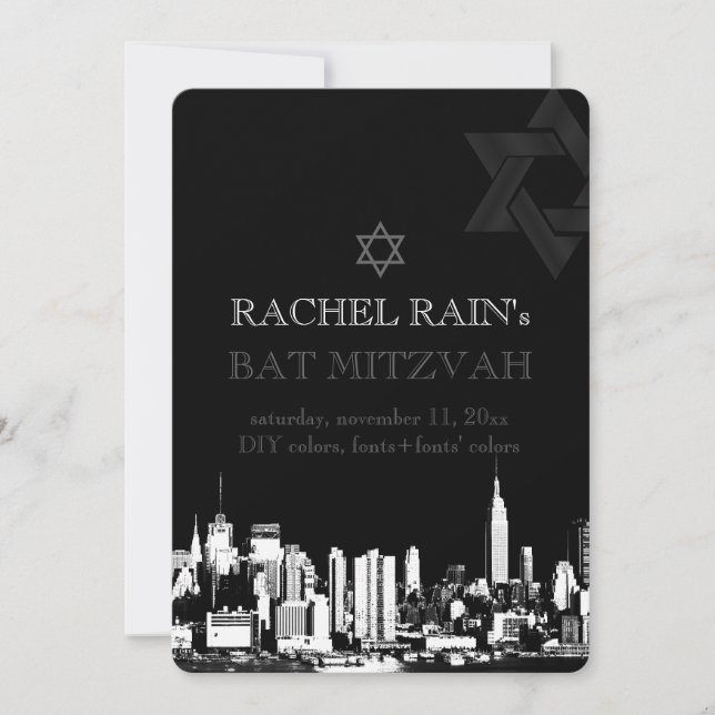 PixDezines NYC urban/bat mitzvah Invitation (Front)