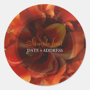 PixDezines orange calla/diy background colour Classic Round Sticker