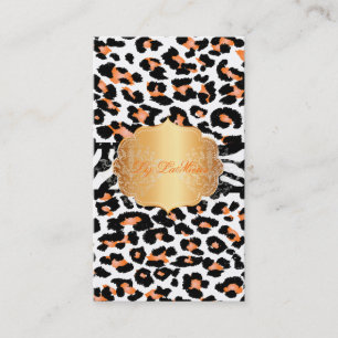 PixDezines orange cheetah+zebra Business Card