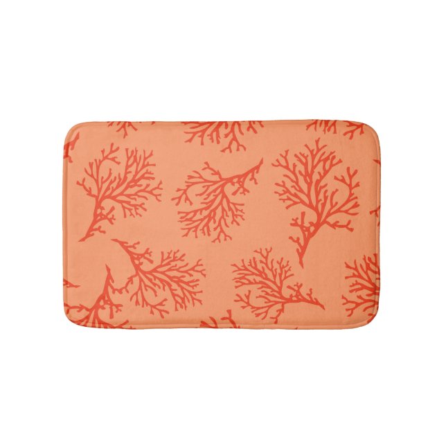 PixDezines orange coral/diy background colour Bath Mat (Front)