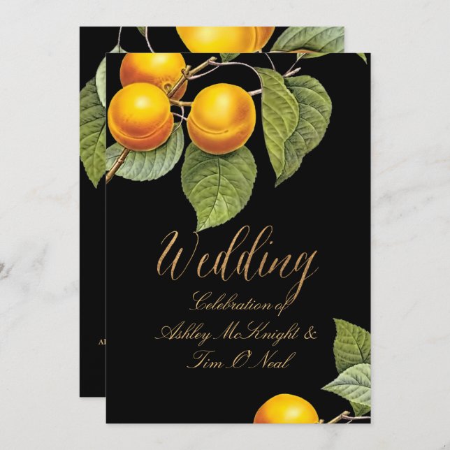 PixDezines Orchard/Peaches/Redoute Invitation (Front/Back)