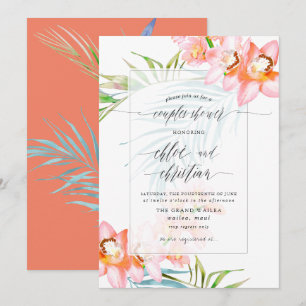 PixDezines Orchid Isle, Tropical Couples Shower Invitation