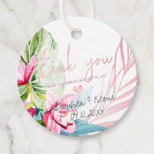 PixDezines Orchid Isle Tropical Thank You Favour Tags