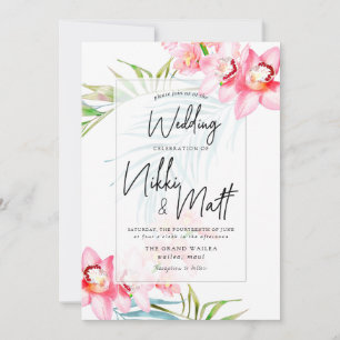 PixDezines Orchid Isle, Tropical Wedding Invitation