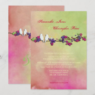 PixDezines Original Love Birds on watercolor Invitation