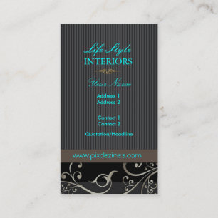 PixDezines Ornamental Swirls+pinstripes/diy colour Business Card
