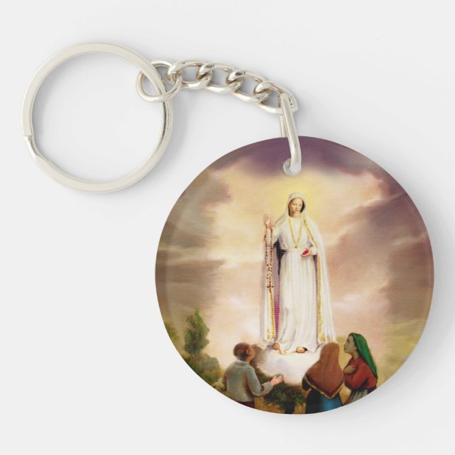 PixDezines Our Lady of Fatima Key Ring (Front)