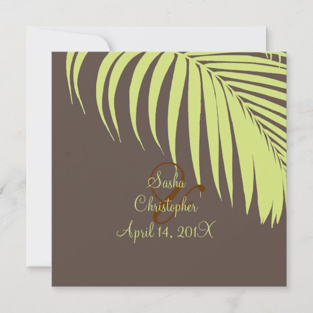 PixDezines Palm Fronds, Chocolate Mint Invitation (Front)
