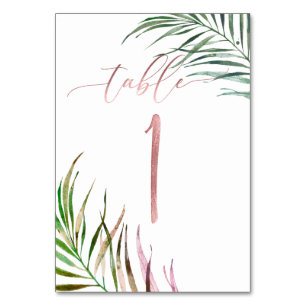 PixDezines Palm Fronds Faux Rose Gold/DIY Table No Number