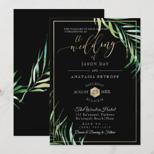 PixDezines Palm Fronds+Honeycomb Invitation