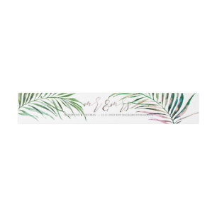 PixDezines Palm Fronds Mr.+Mrs. Invitation Belly Band
