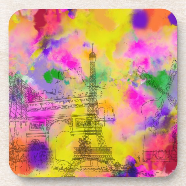 PixDezines paris colour run/faux foil Coaster (Front)