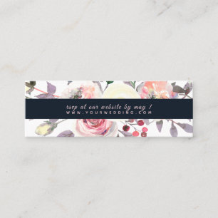 PixDezines Pastel Roses, Watercolor web RSVP Mini Business Card