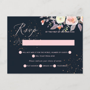 PixDezines Pastel Watercolor Roses RSVP w meal Invitation Postcard