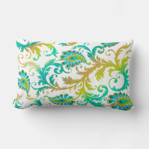 PixDezines pavo damask/diy background colour Lumbar Cushion
